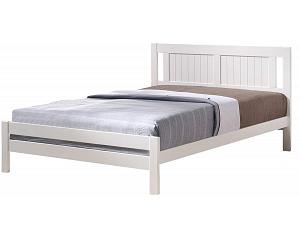 4ft Small Double Gloria White wood, solid panel,wooden bed frame